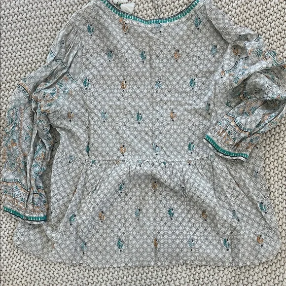 Lucky Brand Floral Blouse - Green and Cream - Picture 6 of 6